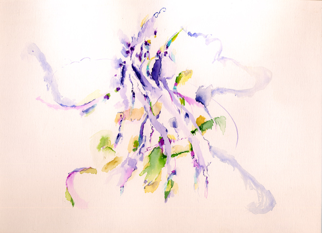 Kirsten Kötter: Site-specific painting, Malerei vor Ort, 2003, Aquarell, 24 × 34 cm