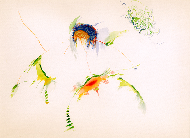 Kirsten Kötter: Site-specific painting, Malerei vor Ort, vor 2000 / 15.06.2003, Aquarell, 24 × 32 cm