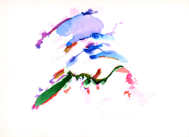 Kirsten Kötter: Site-specific painting, Malerei vor Ort, Spätsommer 2003, Aquarell, 30 × 40 cm