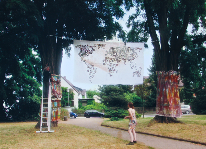 Kirsten Kötter: 'Ich rette die Welt mit Salat, Leonce', Installation, 16. Skulpturenpark Mörfelden 2013