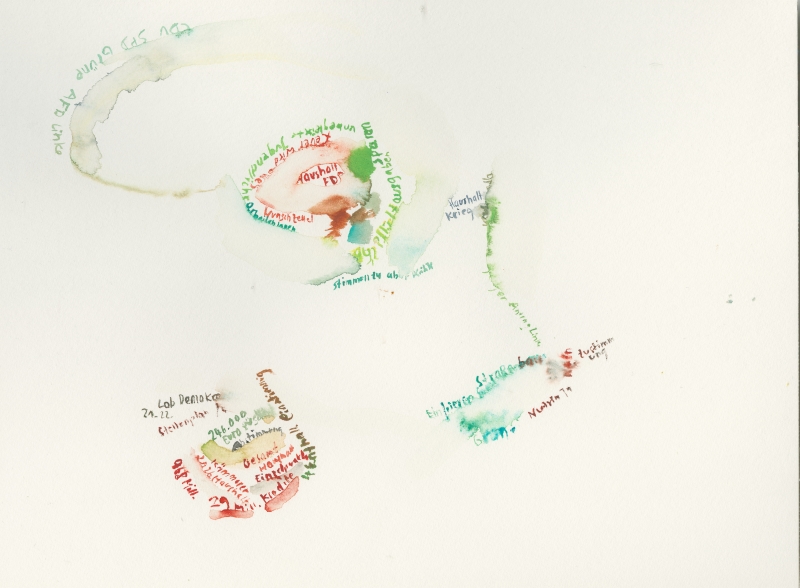 2026-03-02_kreistag4_haushalt3, watercolour, 24 × 32 cm (Kirsten Kötter)