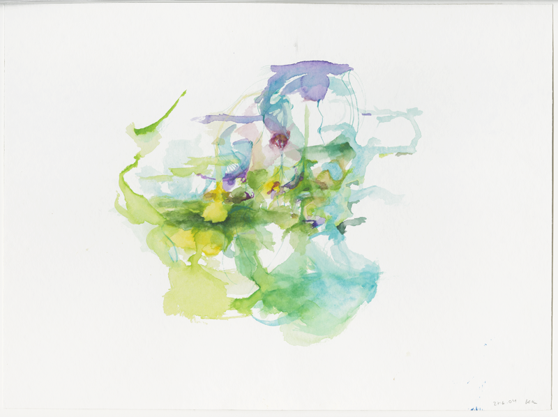 Kirsten Kötter: Site-specific research Alt-Niddaarm, Frankfurt am Main, 27.06.2004, watercolour 30 x 40 cm