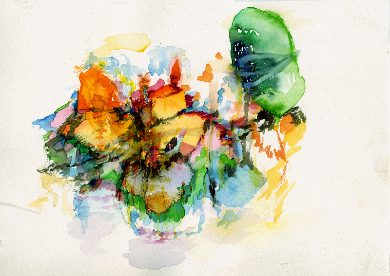 2007-12-31_basis_245, studio, Frankfurt a. M., watercolour, 17 × 24 cm (Kirsten Kötter)