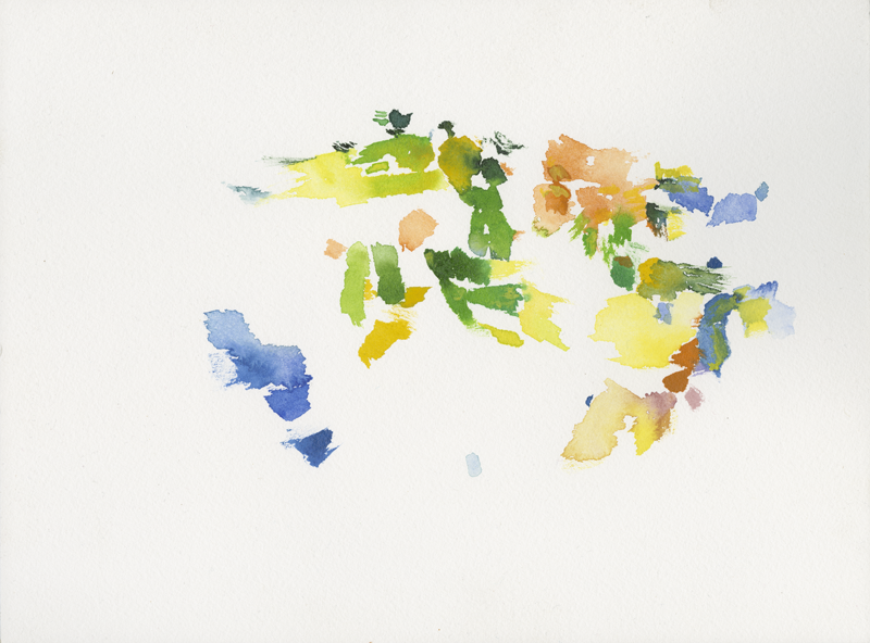 2020-04-20_raps-sonne-fischteich, watercolour, 24 × 32 cm (Kirsten Kötter)